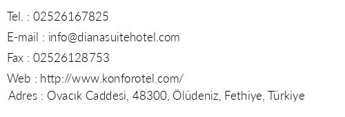 Konfor Suite Hotel telefon numaralar, faks, e-mail, posta adresi ve iletiim bilgileri